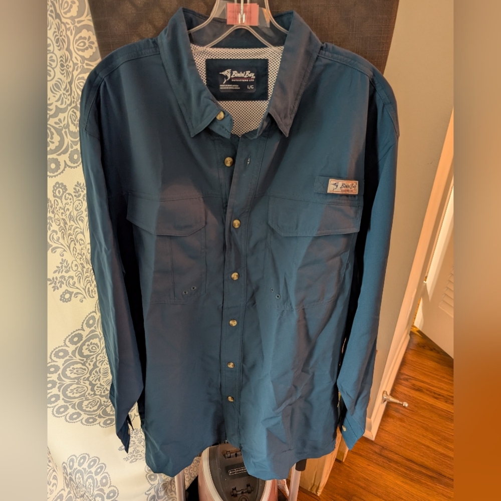 Drake Waterfowl Blue Button-Up Shirt